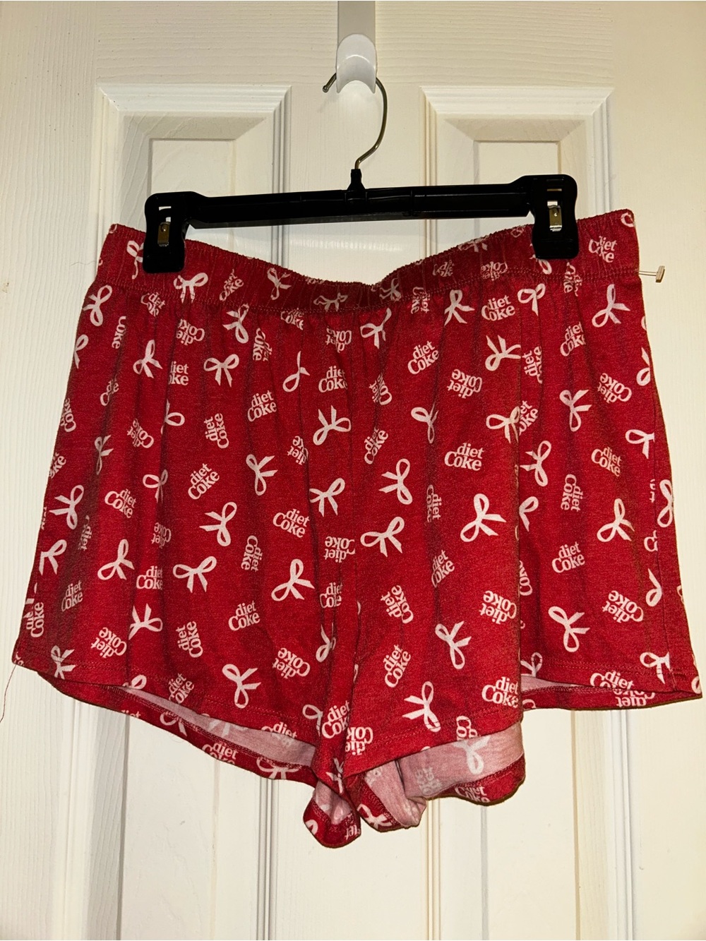 NWOT Diet Coke Pajama Shorts Women's Red Bow Print Sleepwear Size Women’s Large